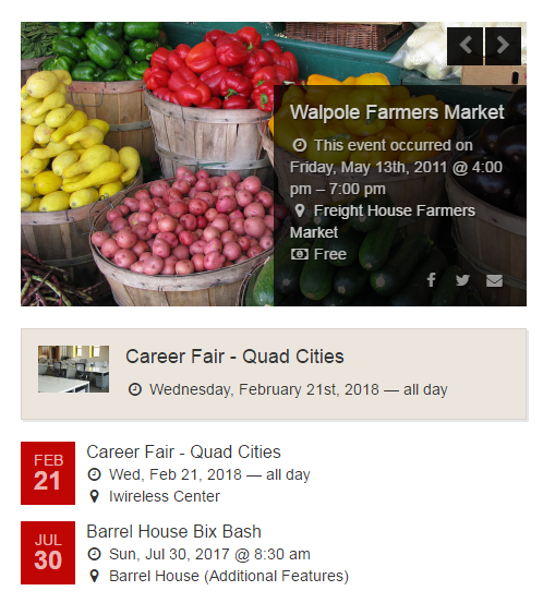 Calendar widget graphic